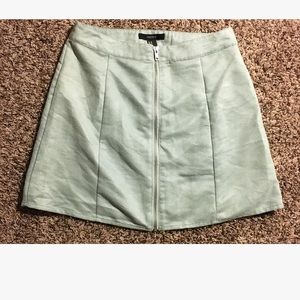 Forever 21 Seafoam Suede Skirt w/ Zipper